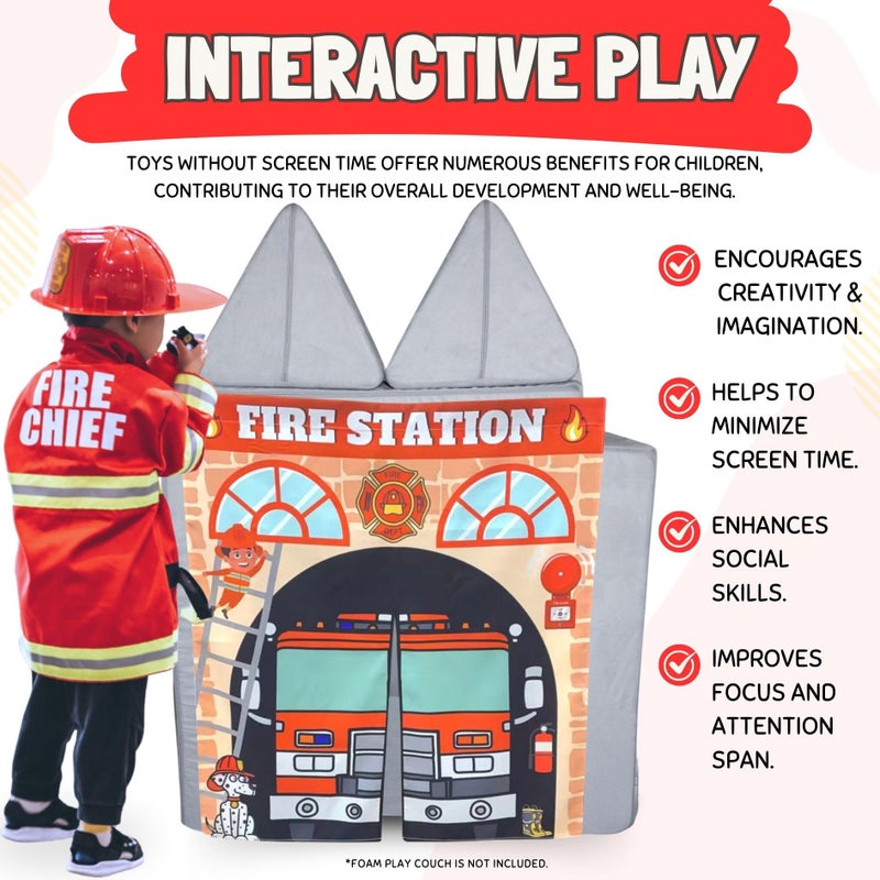 Couch Swag Play Panel for Childrens Foam Sofa Kids Couch (Firehouse) - Image 3